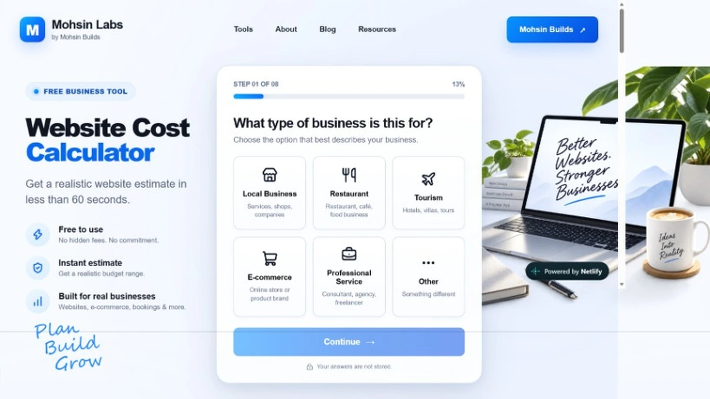 Website Cost Calculator